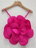 Top con flores en 3D