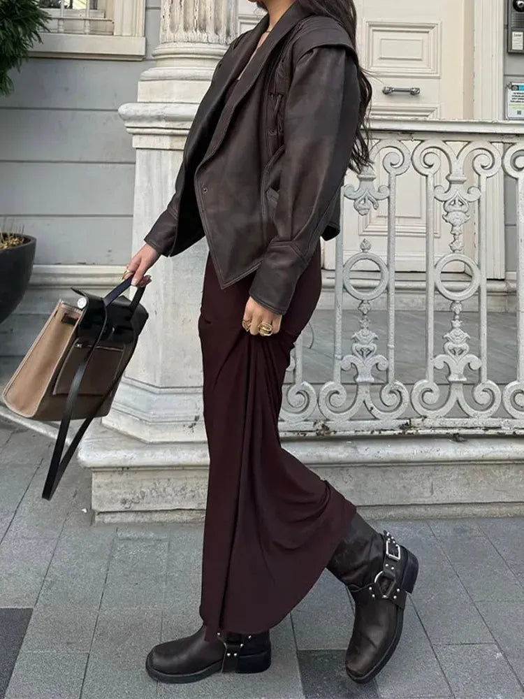 Chaqueta con cinturón para mujer