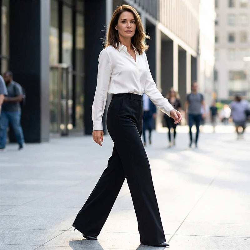 Pantalones de traje de talle alto